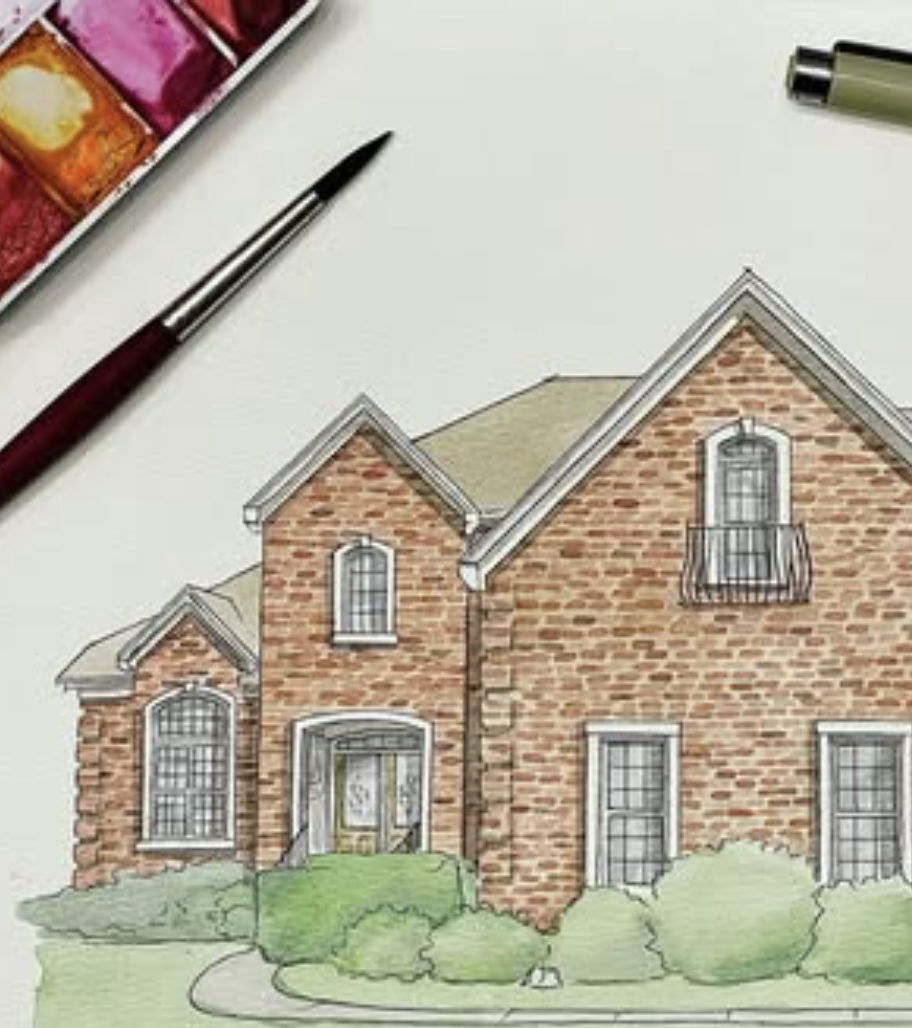 Watercolor House Portraits